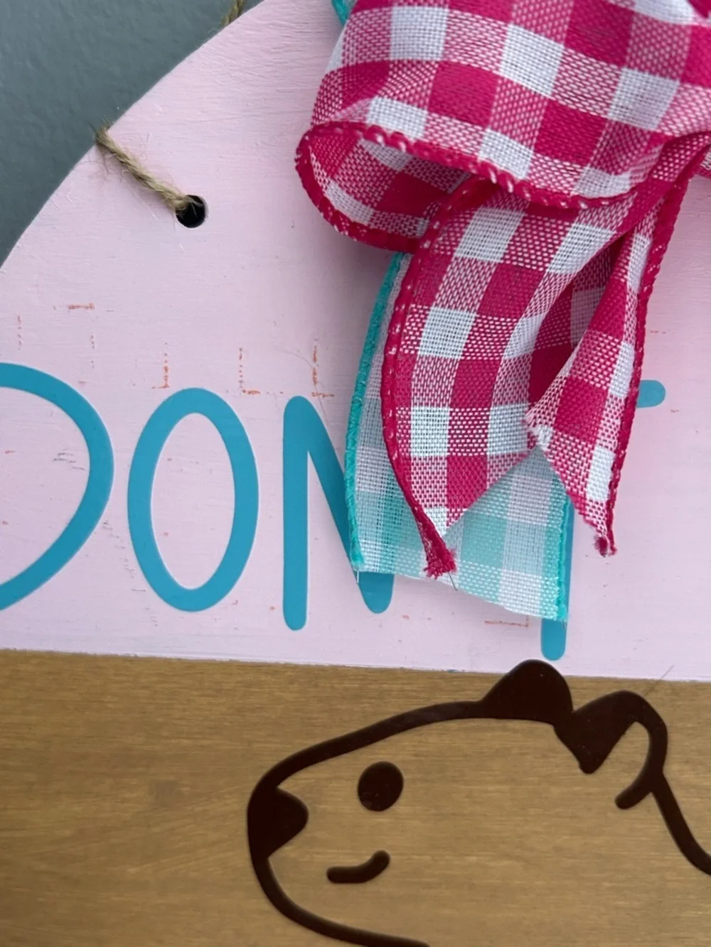 12” Pink & Teal “Don’t Worry Be Cappy” Capybara Wall Sign